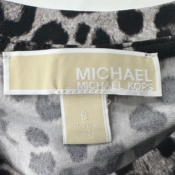 Michael Michael Kors Leopard Animal Print Flutter Sleeve Top Size Small - Picture 3 of 5